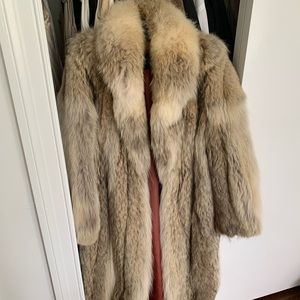 Canadian coyote full length fur coat -excellent condition